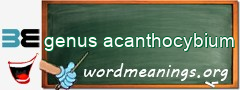 WordMeaning blackboard for genus acanthocybium